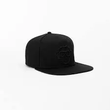 Unisex Logo Embroidered Snapback Cap (Black)