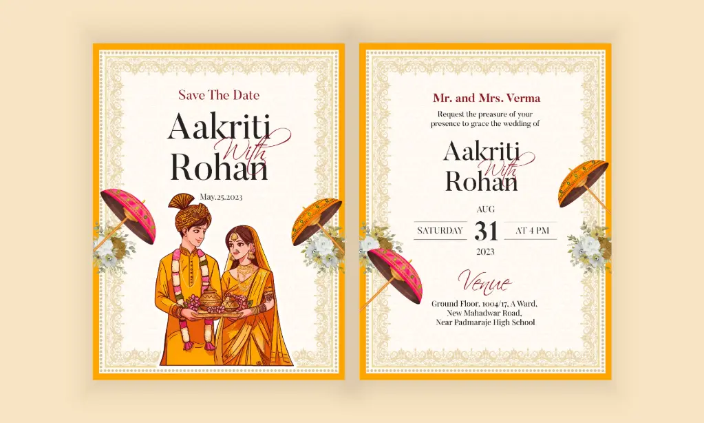 Double-Sided Digital Wedding Invitation 