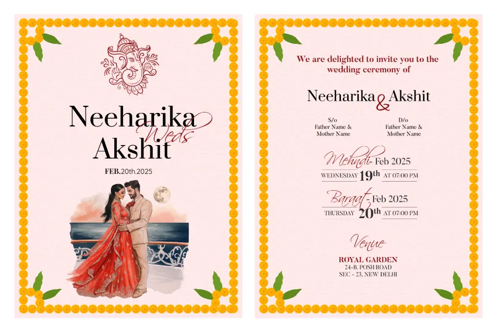 Royal Dual-Side Digital Wedding Card